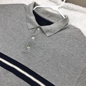 Y2k 90s Gap Mens Pique‎ Polo Shirt Gray Mens XL Gray Navy Blue Colorblock  USA